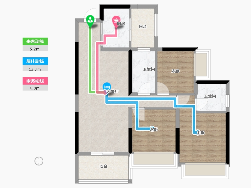 四川省-成都市-绿洲国际金座-76.20-户型库-动静线