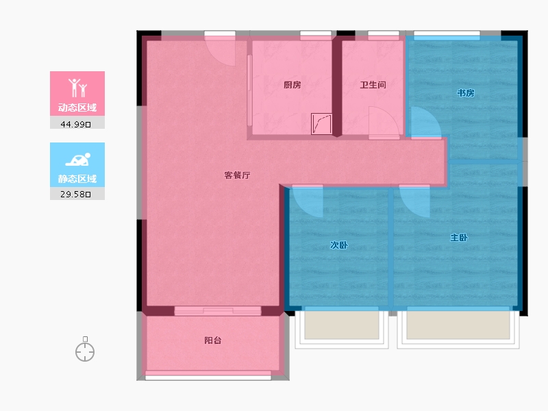 江苏省-南京市-紫樾府-66.73-户型库-动静分区