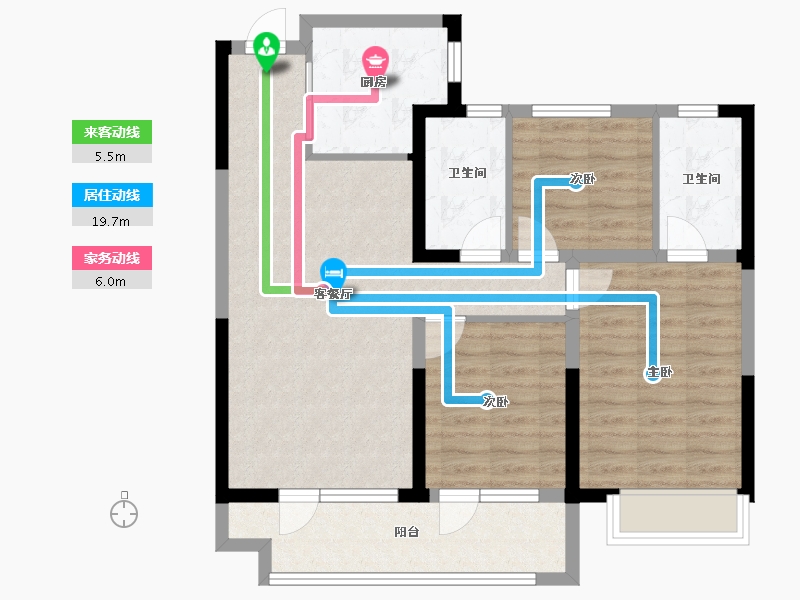 山东省-青岛市-花样年碧云湾-84.00-户型库-动静线