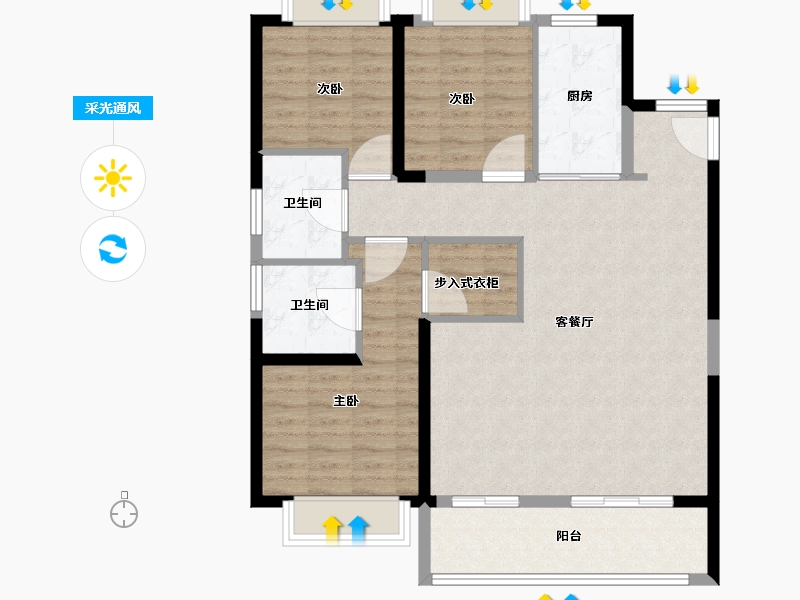 云南省-昆明市-大华公园天下-100.01-户型库-采光通风