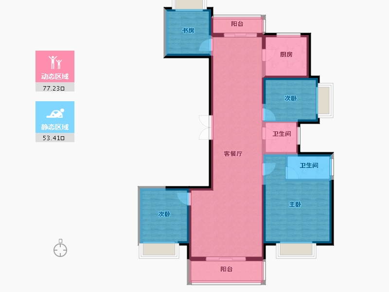 云南省-昆明市-大华公园天下-117.25-户型库-动静分区