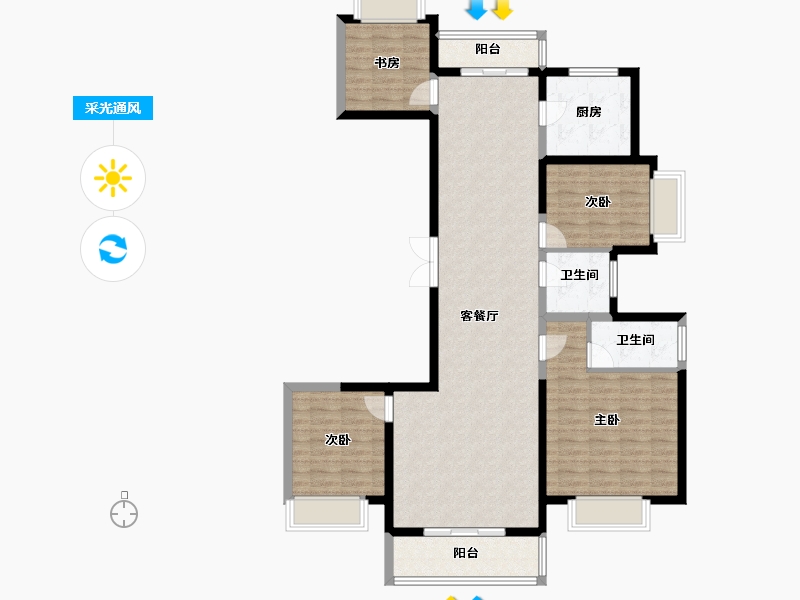 云南省-昆明市-大华公园天下-117.25-户型库-采光通风