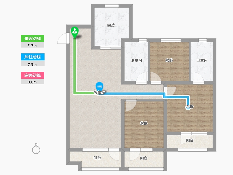 山东省-青岛市-金地格林美景-91.59-户型库-动静线