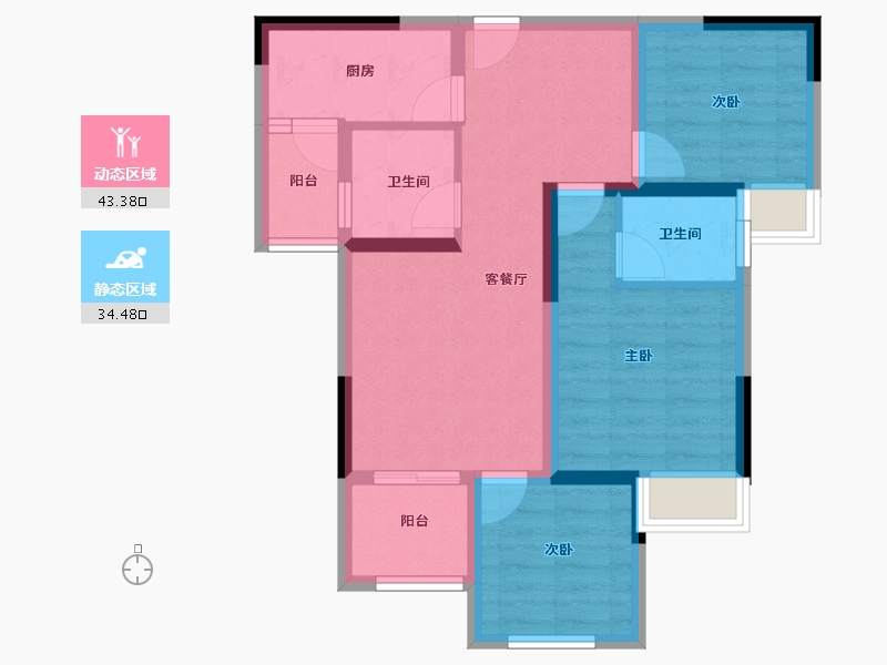 重庆-重庆市-裕城长江著-68.00-户型库-动静分区