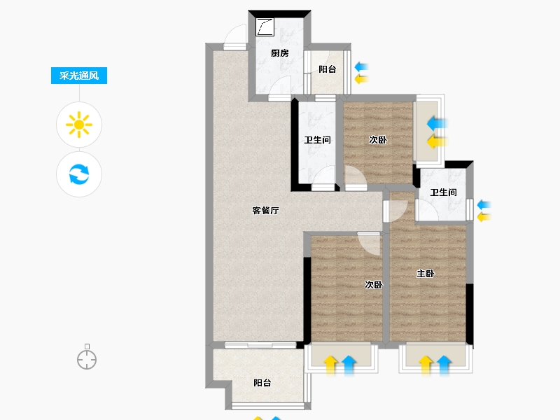 四川省-成都市-锦德天府-78.91-户型库-采光通风