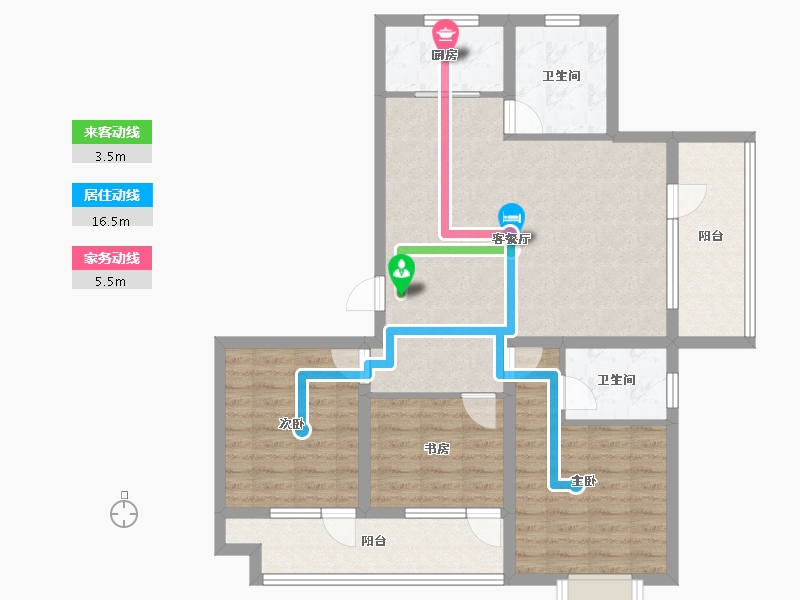 山东省-青岛市-金日君基新天地-96.80-户型库-动静线