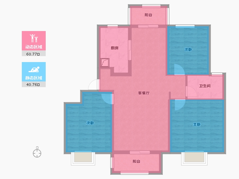 江苏省-徐州市-光明泉城熙悦-90.33-户型库-动静分区