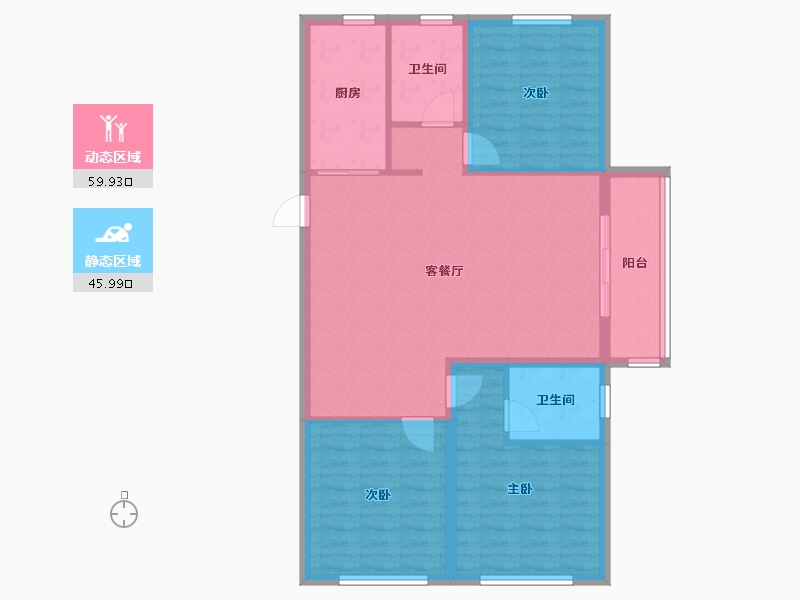 山东省-青岛市-金日君基新天地-96.00-户型库-动静分区