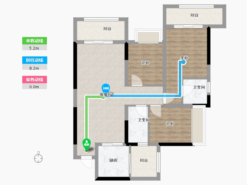 四川省-成都市-绿洲国际金座-90.00-户型库-动静线