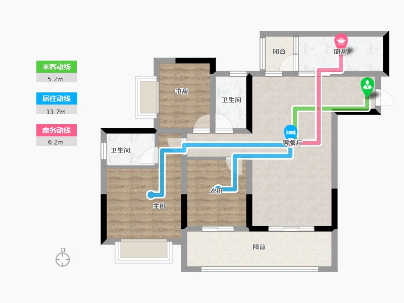 重庆-重庆市-裕城长江著-84.00-户型库-动静线