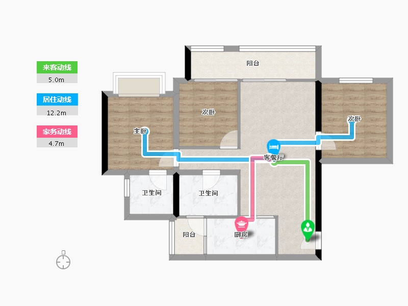 重庆-重庆市-金科禹洲府-76.93-户型库-动静线