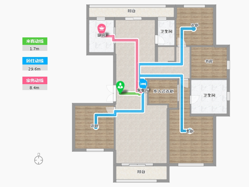 浙江省-绍兴市-绿城明月春江-152.93-户型库-动静线