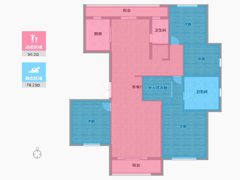 浙江省-绍兴市-绿城明月春江-152.93-户型库-动静分区