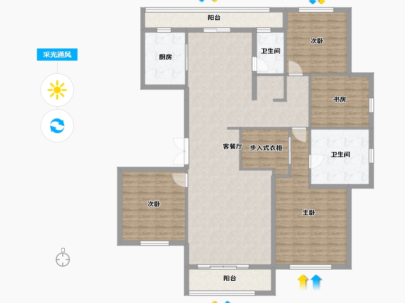 浙江省-绍兴市-绿城明月春江-152.93-户型库-采光通风