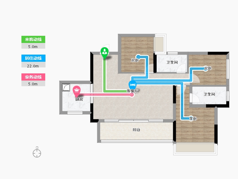 四川省-成都市-金科博翠山-85.35-户型库-动静线