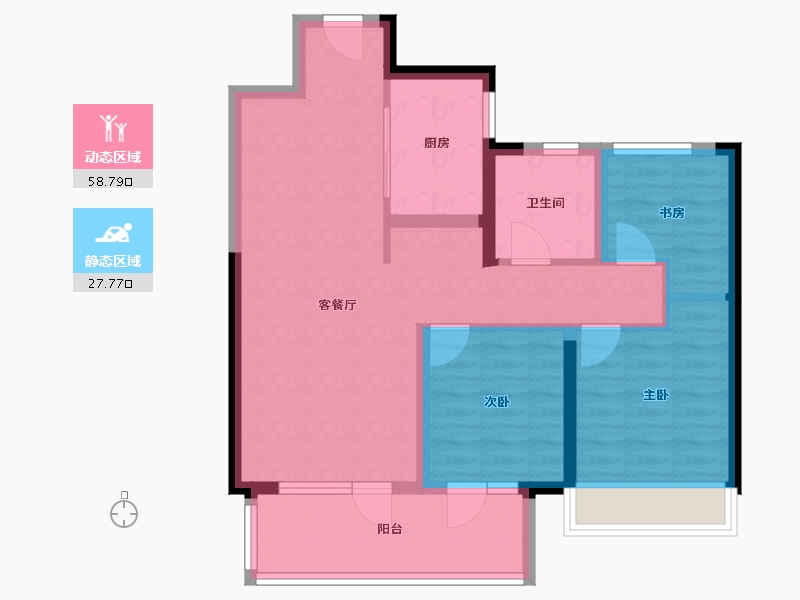 山东省-青岛市-胶州凯旋门-76.80-户型库-动静分区