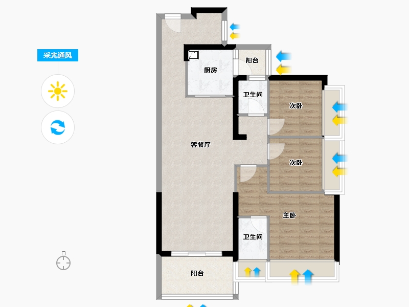 广东省-惠州市-隆生西江花园-89.00-户型库-采光通风