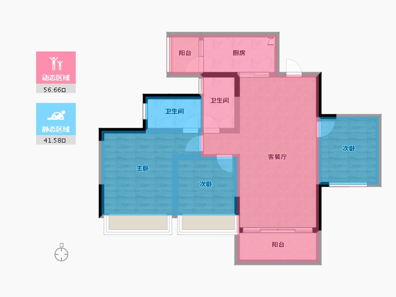 四川省-成都市-鹿溪樾府-87.05-户型库-动静分区