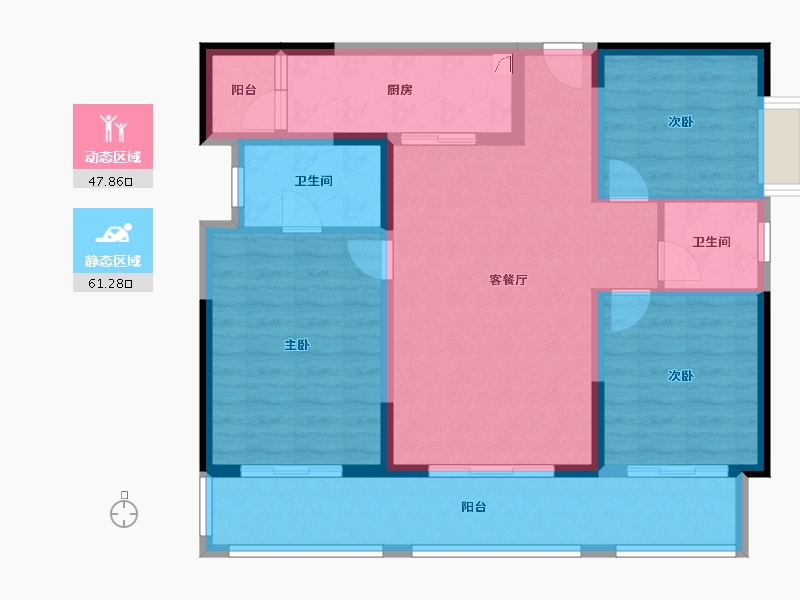 四川省-成都市-置信国色天乡鹭湖宫10区-97.62-户型库-动静分区