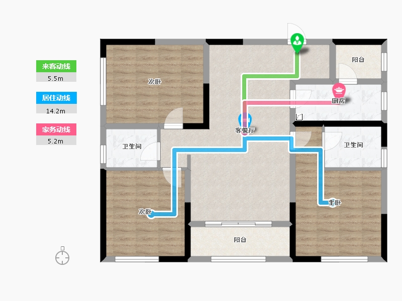 四川省-成都市-置信国色天乡鹭湖宫10区-99.47-户型库-动静线