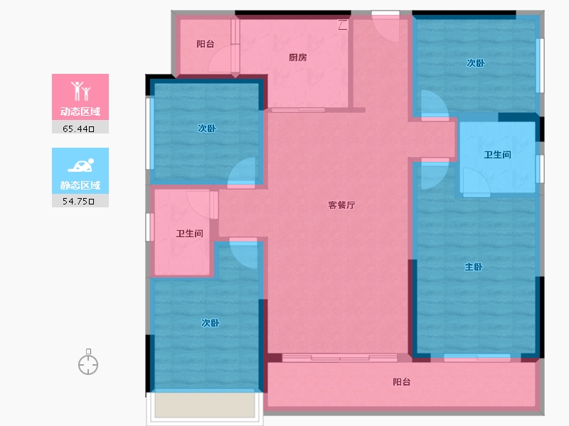 四川省-成都市-德商天骄城学府-106.76-户型库-动静分区