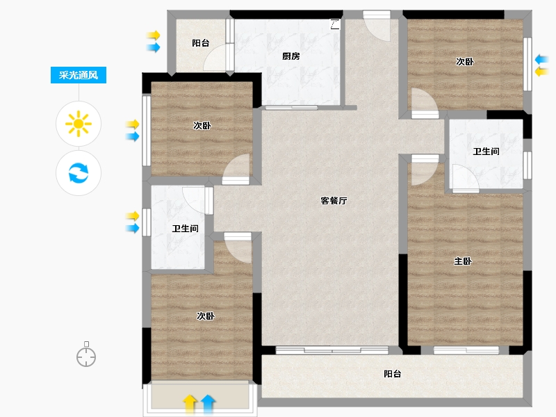 四川省-成都市-德商天骄城学府-106.76-户型库-采光通风