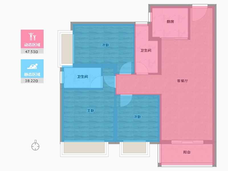 云南省-昆明市-大华公园天下-76.42-户型库-动静分区