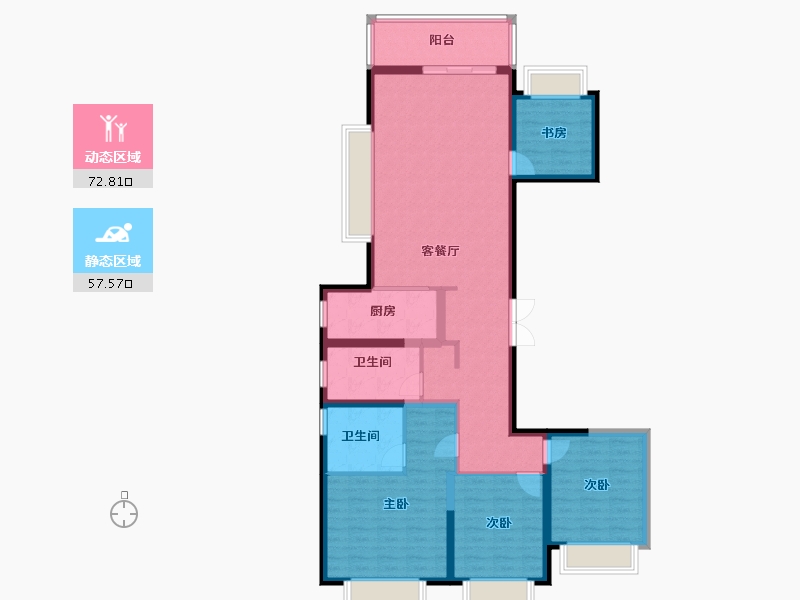 云南省-昆明市-大华公园天下-116.99-户型库-动静分区