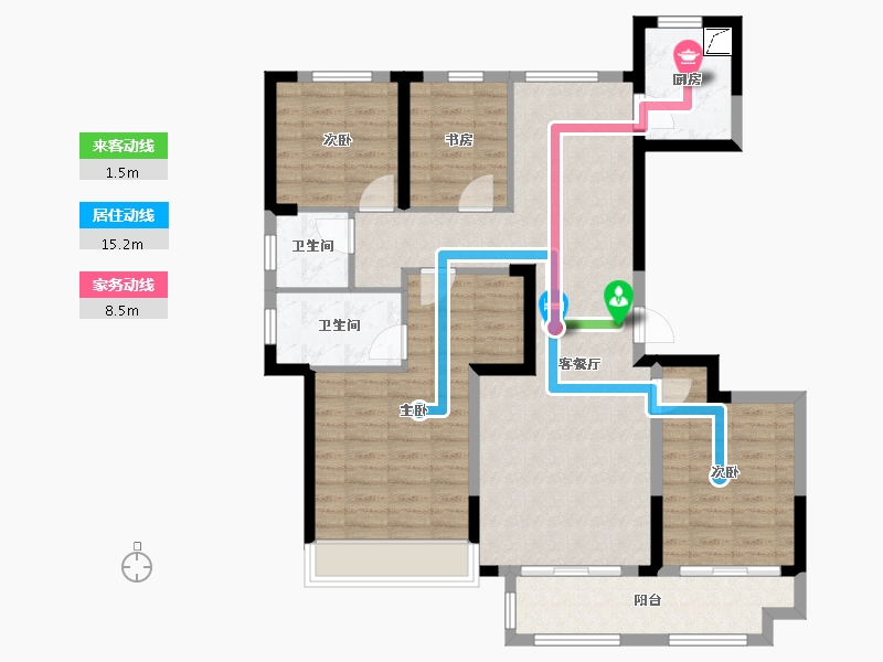 安徽省-亳州市-桐华郡-112.00-户型库-动静线