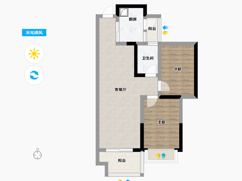 四川省-成都市-锦德天府-59.89-户型库-采光通风