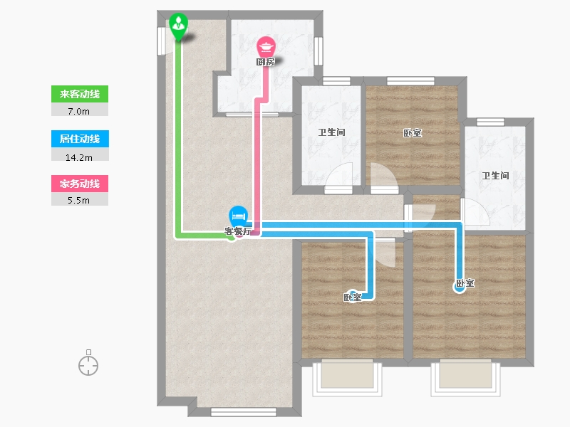 山东省-青岛市-青岛旭辉银盛泰星河城-84.00-户型库-动静线