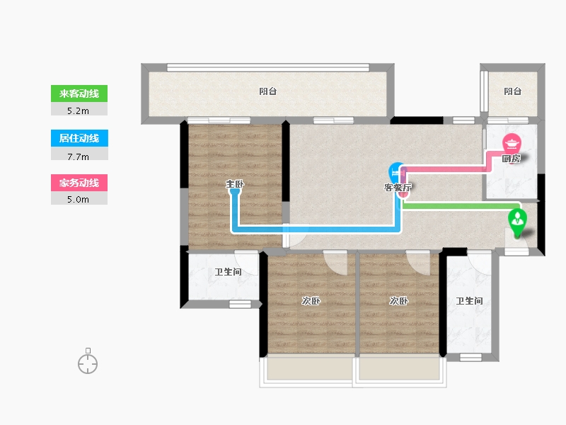 四川省-成都市-绿洲国际金座-85.76-户型库-动静线