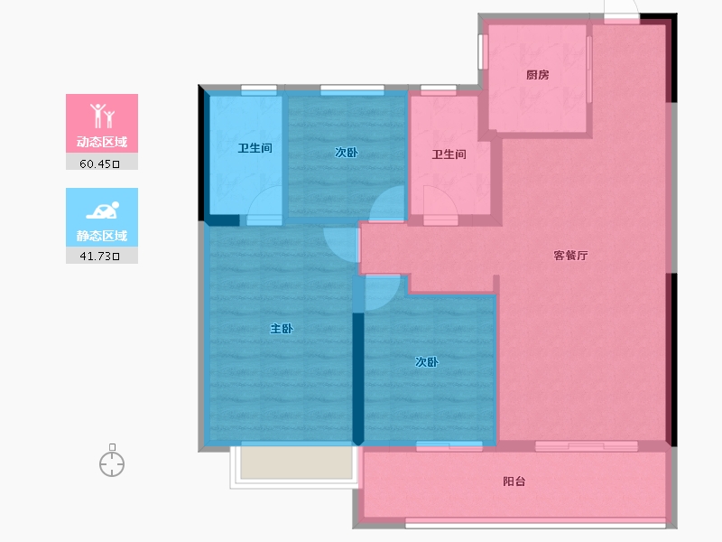 浙江省-绍兴市-金茂暨阳府-92.35-户型库-动静分区