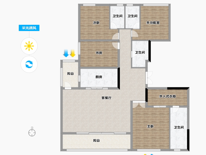 重庆-重庆市-重庆融创壹号院-188.88-户型库-采光通风