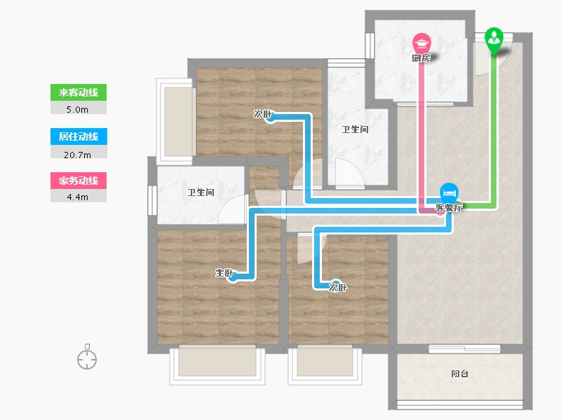 云南省-昆明市-大华公园天下-73.99-户型库-动静线