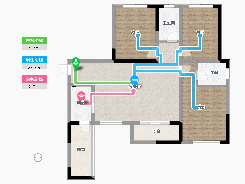 四川省-成都市-置信国色天乡鹭湖宫10区-96.91-户型库-动静线