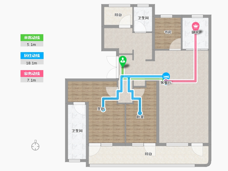 山东省-青岛市-融创中心森海ONE-149.05-户型库-动静线