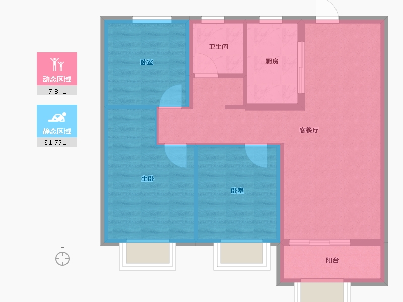 山东省-青岛市-首创禧悦学府-71.20-户型库-动静分区