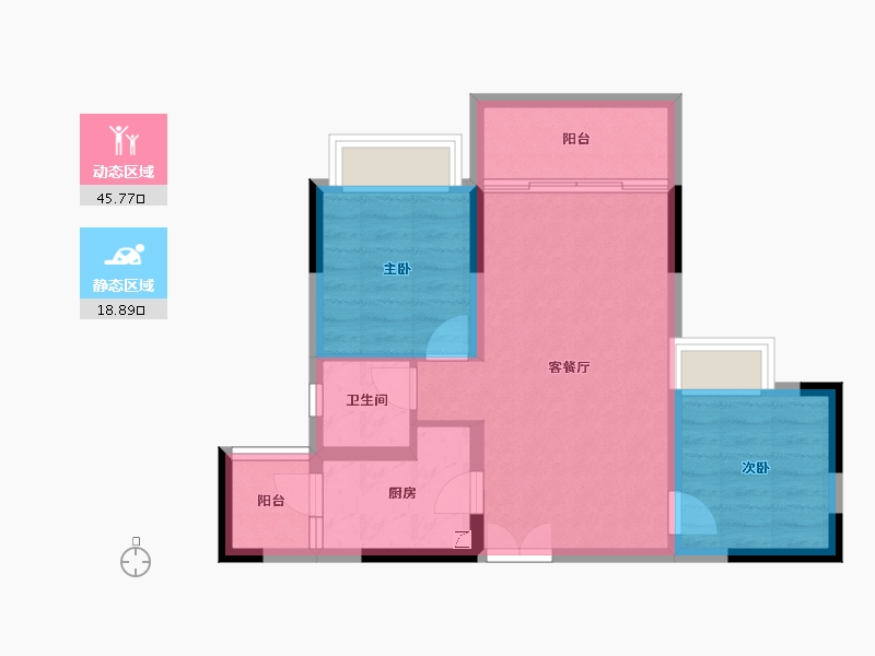 四川省-成都市-天骄府-57.35-户型库-动静分区