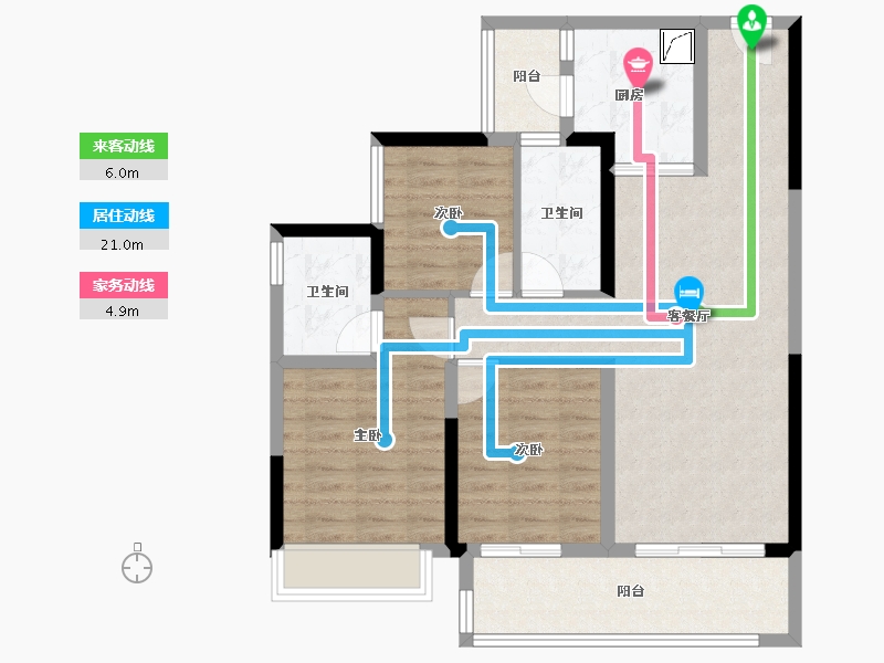 四川省-成都市-新城林屿溪-84.54-户型库-动静线