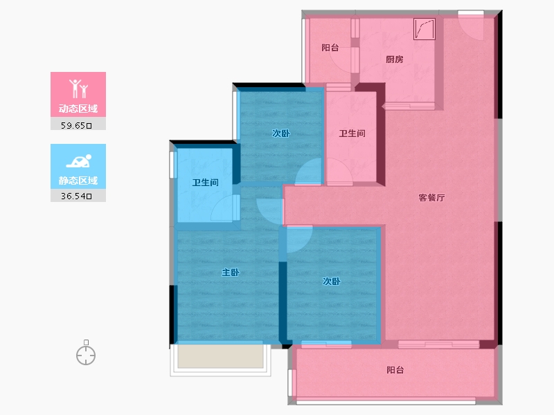 四川省-成都市-新城林屿溪-84.54-户型库-动静分区