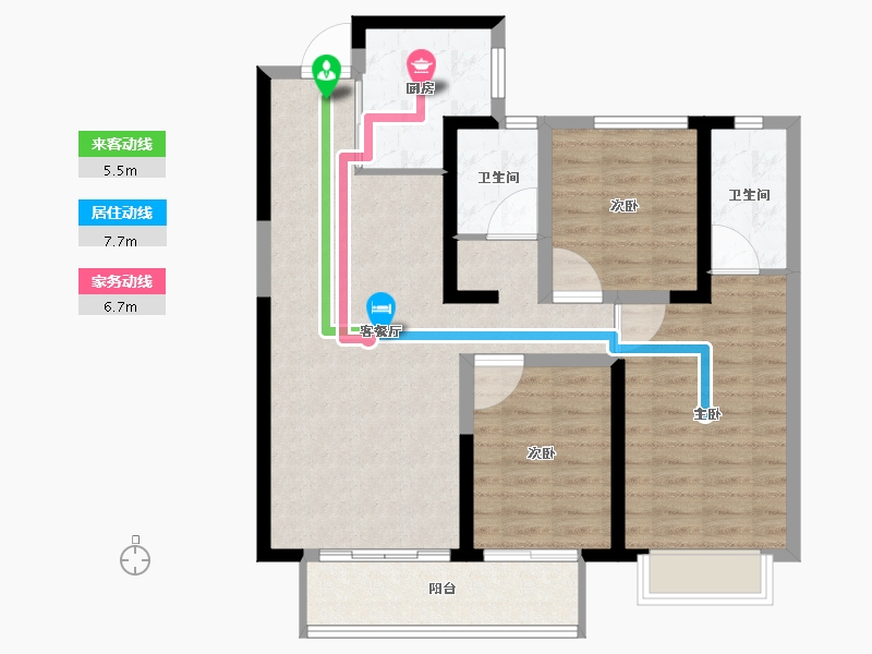 湖南省-长沙市-中国铁建湘语梅溪-88.89-户型库-动静线