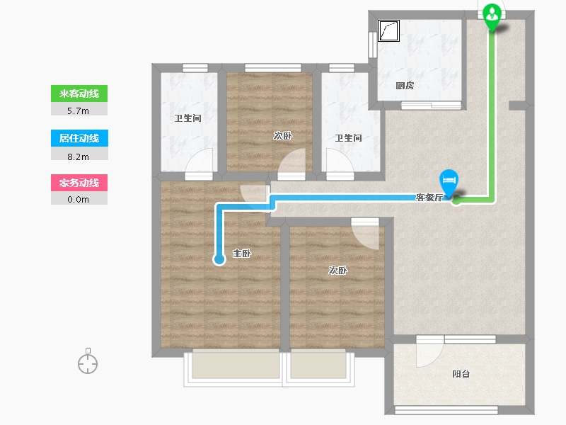 山东省-青岛市-龙湖亿联春江天玺-86.40-户型库-动静线