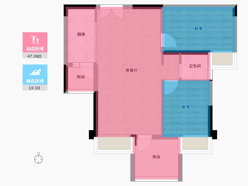 重庆-重庆市-北新御龙湾-59.31-户型库-动静分区