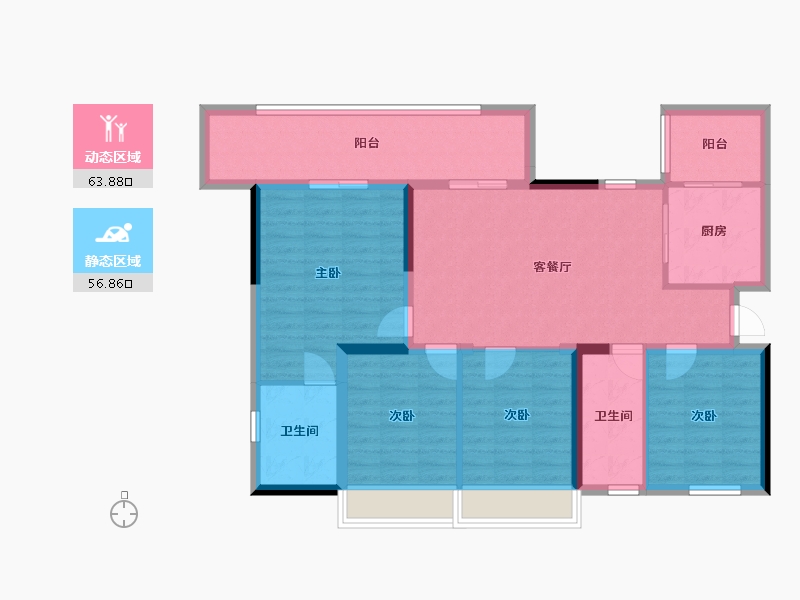 四川省-成都市-绿洲国际金座-108.51-户型库-动静分区