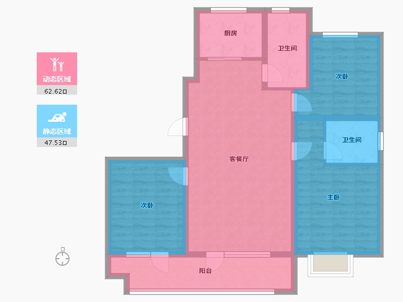 山东省-青岛市-金日君基新天地-98.40-户型库-动静分区