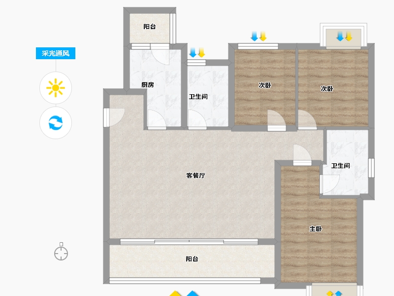 四川省-成都市-城投置地梧桐集-93.60-户型库-采光通风