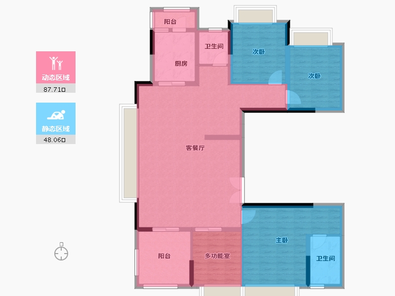 四川省-成都市-幸福桥TOD幸福拾光-122.40-户型库-动静分区