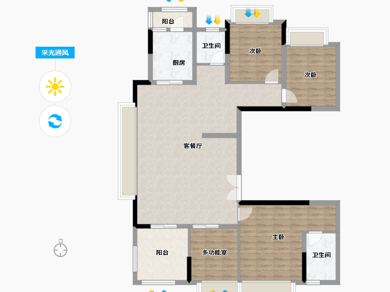 四川省-成都市-幸福桥TOD幸福拾光-122.40-户型库-采光通风