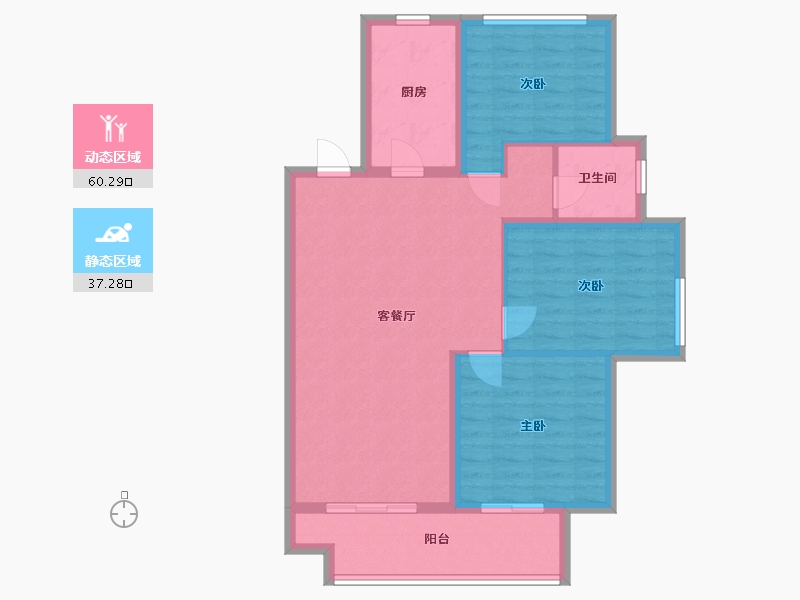 江苏省-徐州市-​中海淮海世家-88.00-户型库-动静分区